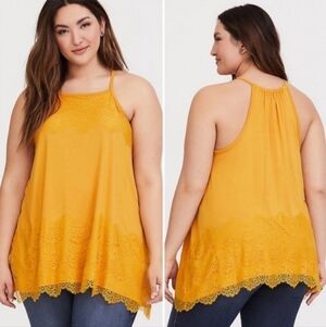 Torrid Women's Mustard Lace Halter Top Size 2 (2x)